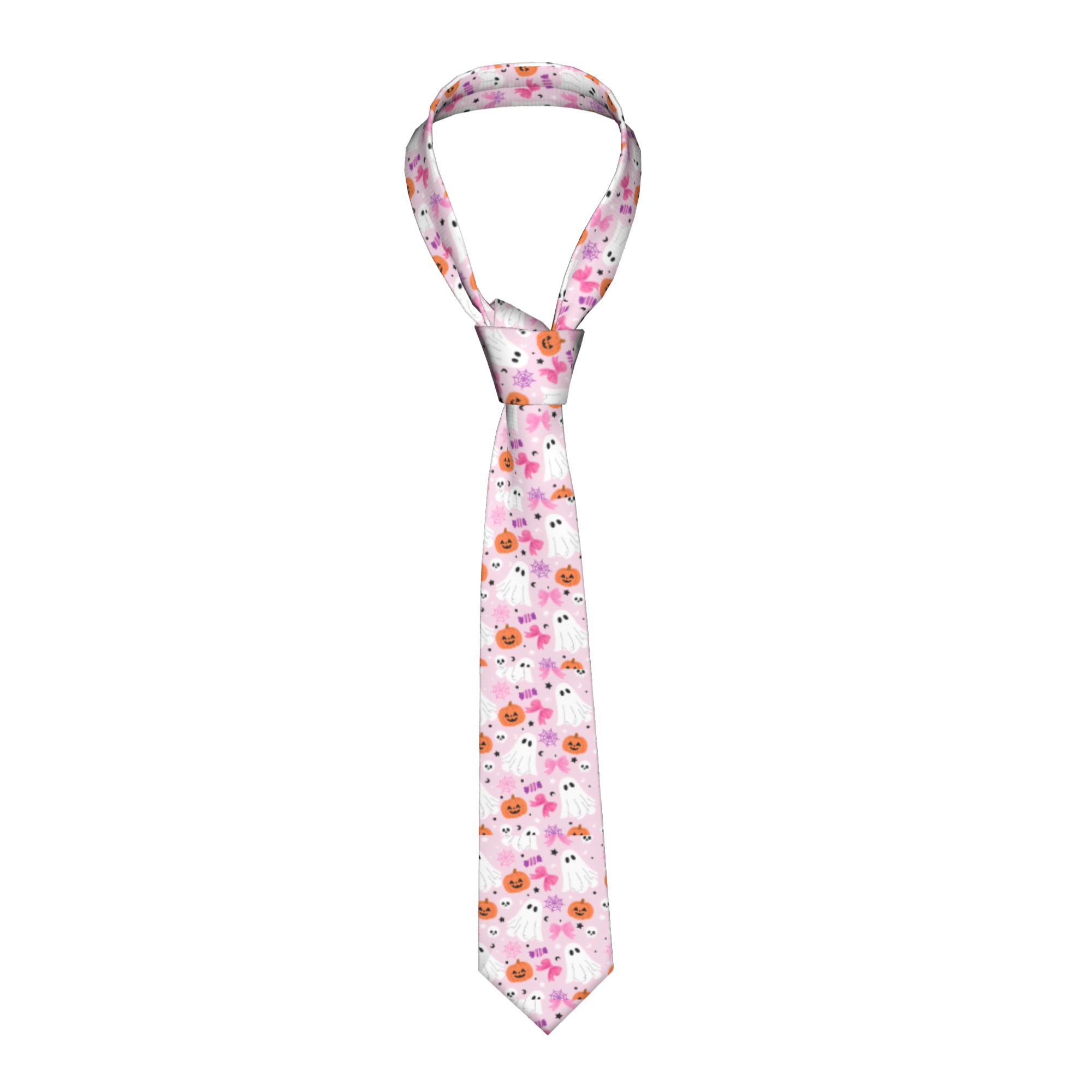 Pink Halloween Ghosts Pattern  - Skinny Tie Men ulasan dan harga