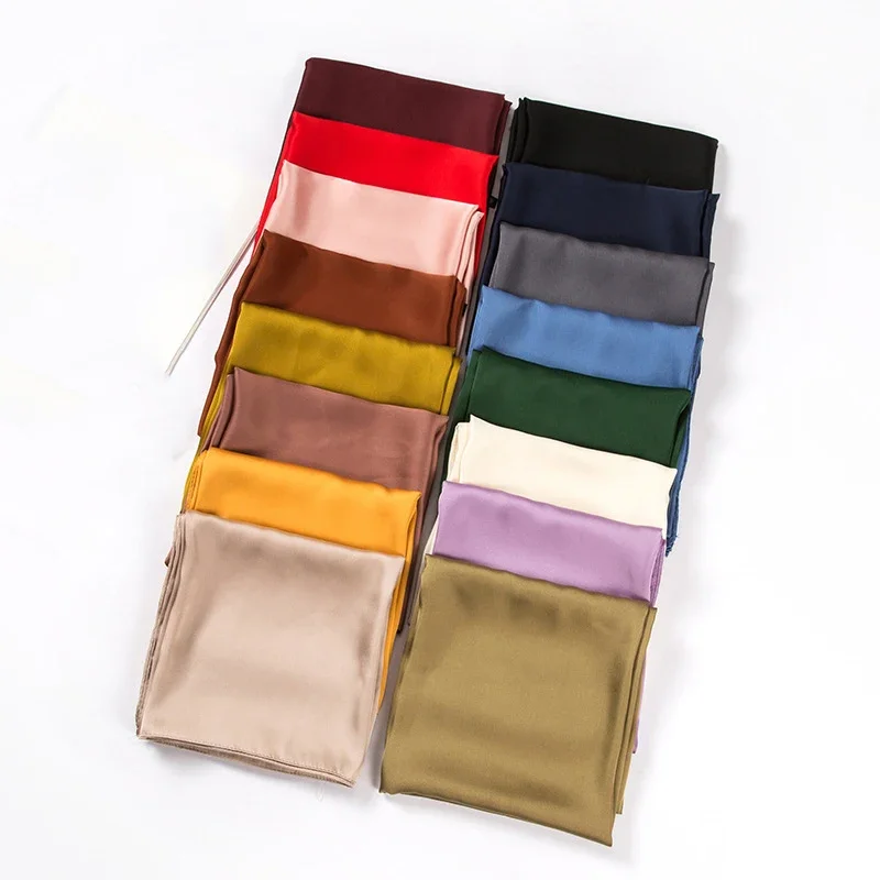 Satin Scarf Women 70cm Solid C - Scarf Silk Square ulasan dan harga