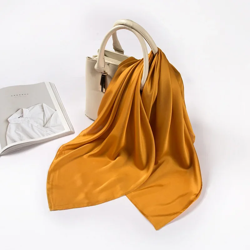 Satin Scarf Women 70cm Solid C - Scarf Silk Square ulasan dan harga