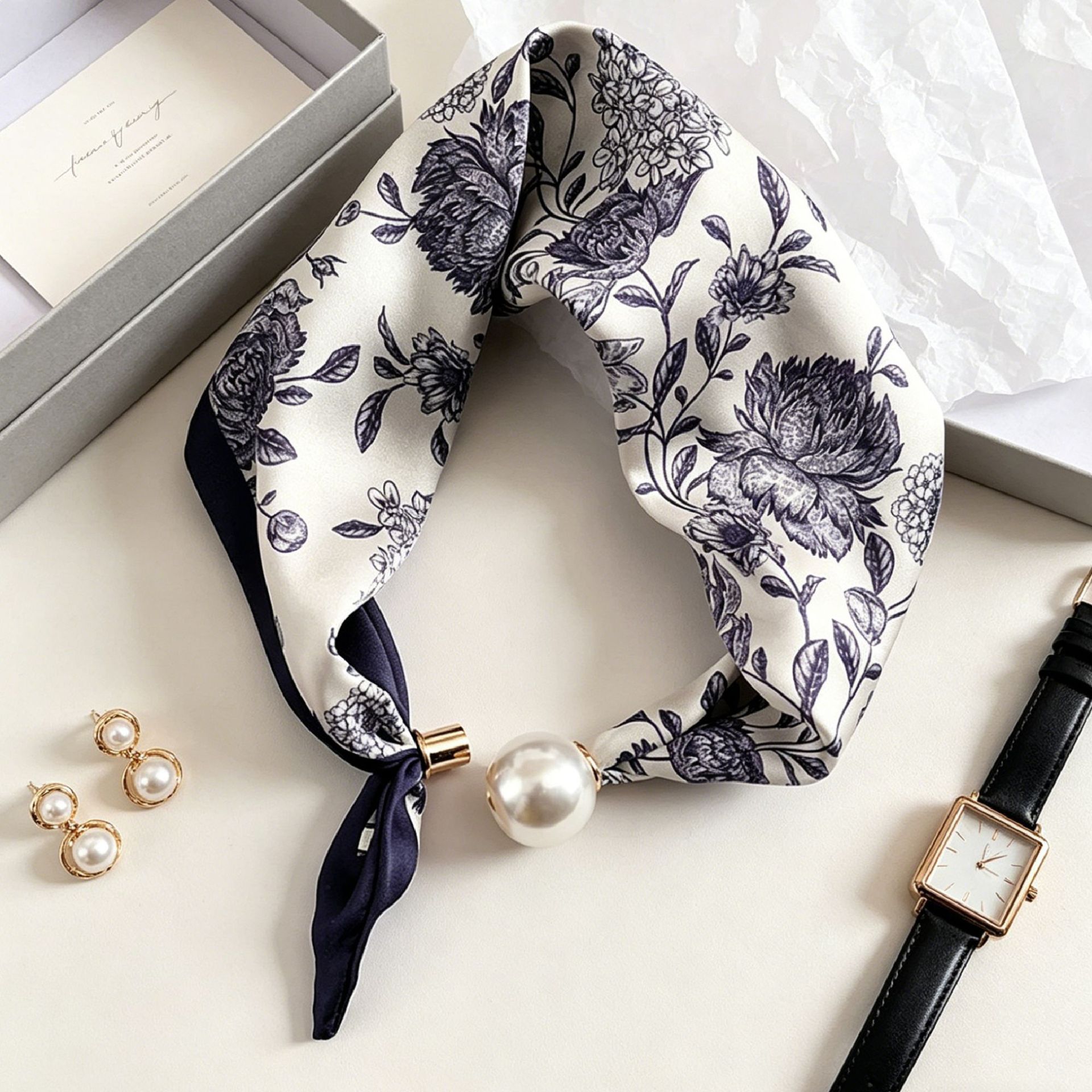Luxury Knight Pearl Magnetic S - Ascot Neck Scarf ulasan dan harga
