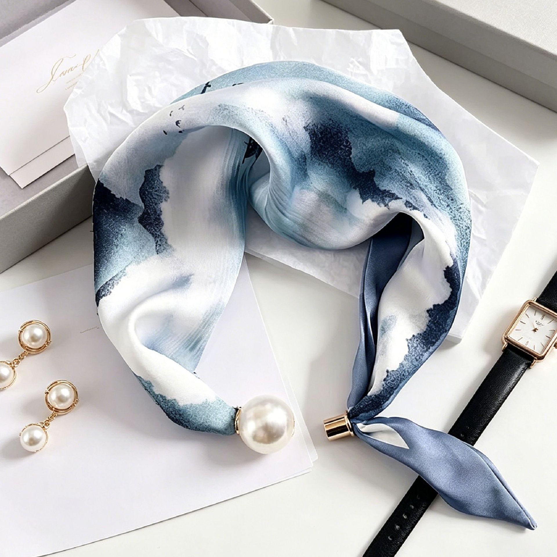 Luxury Knight Pearl Magnetic S - Ascot Neck Scarf ulasan dan harga