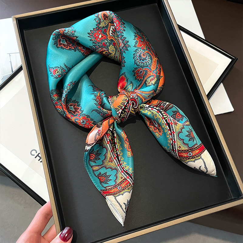 100% Real Silk Square Scarf Wo - Ascot Neck Scarf ulasan dan harga