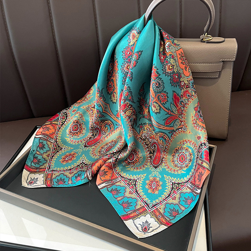 100% Real Silk Square Scarf Wo - Ascot Neck Scarf ulasan dan harga