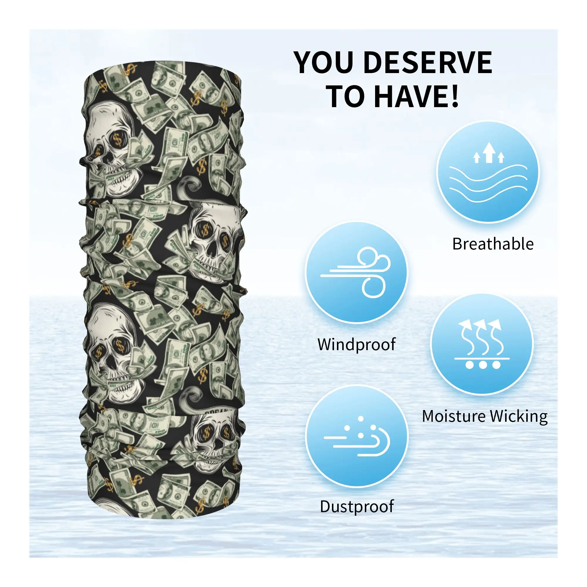 New Dollar Skull Pattern Winte - Neck Warmer Tube ulasan dan harga