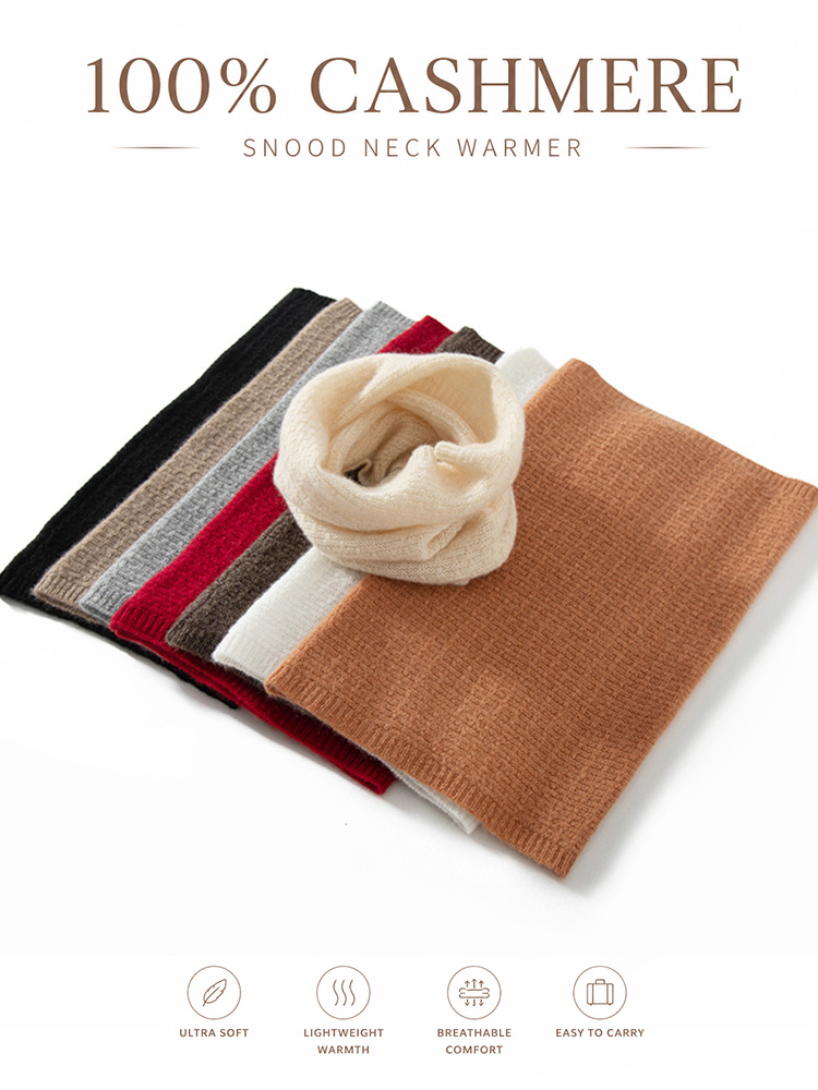 100% Pure Cashmere Waffle Knit - Infinity Scarf Knit ulasan dan harga