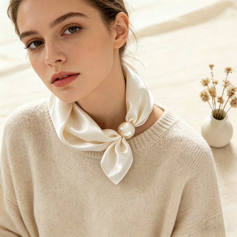 Scarf Chain Silk Lazy Magnetic - Ascot Neck Scarf ulasan dan harga