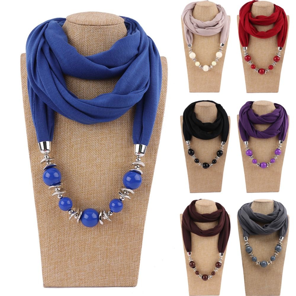 Fashion Chiffon Scarf Beaded E - Infinity Scarf Knit ulasan dan harga