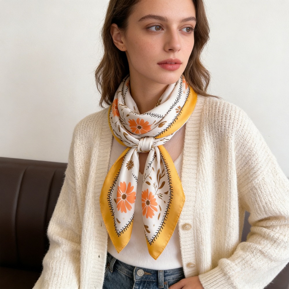 1Pc new printed fashion silk s - Scarf Silk Square ulasan dan harga