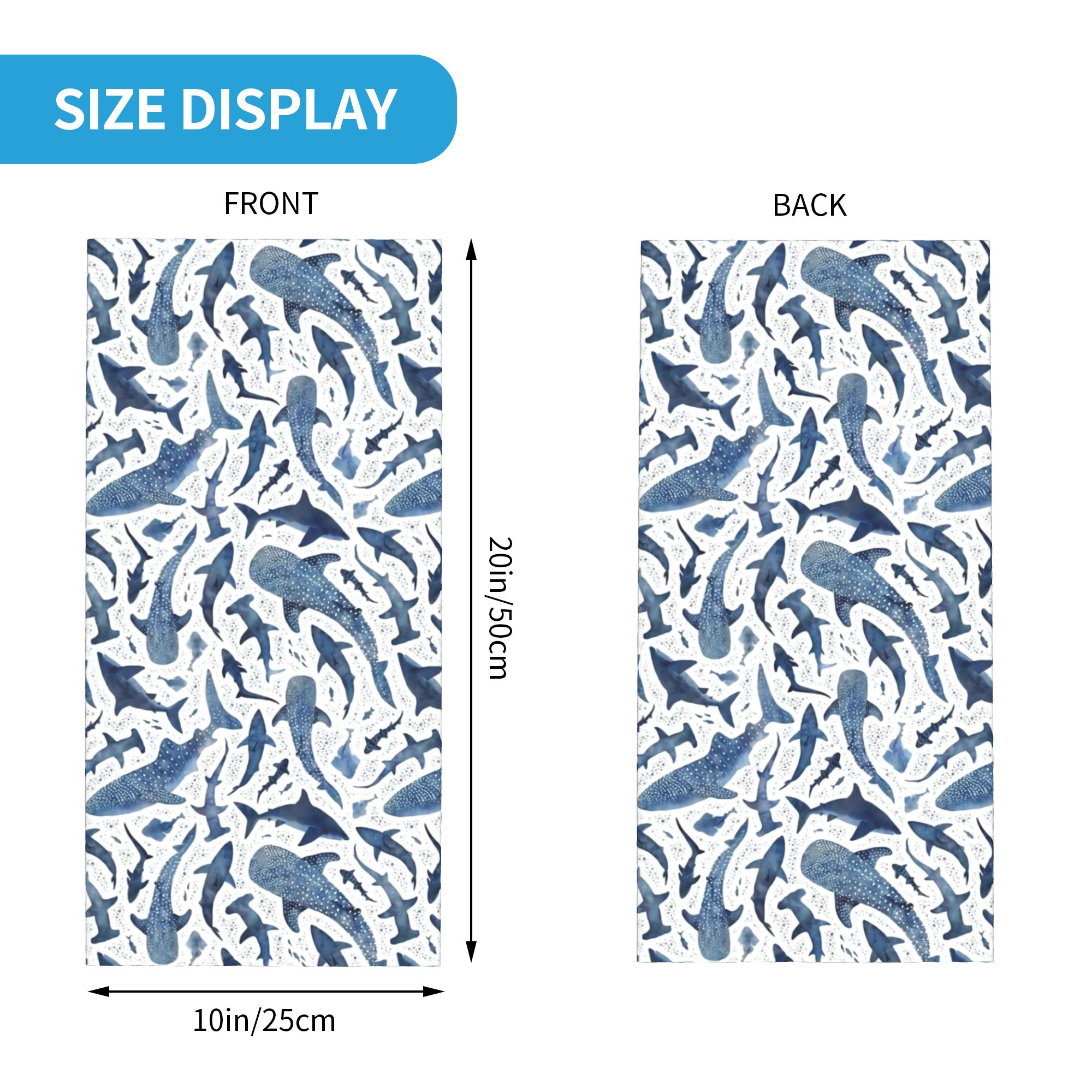 Custom Blue Watercolour Shark  - Neck Warmer Tube ulasan dan harga