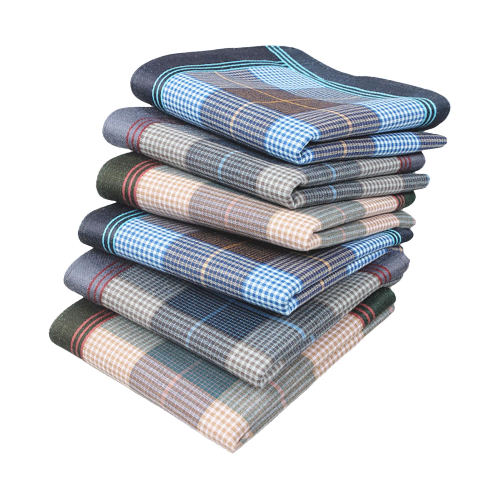 6Pcs Pocket Square Hankies, Un - Handkerchief Cotton Men ulasan dan harga
