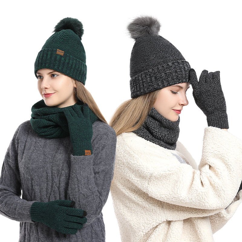 Women Winter 3Pcs Fleece Lined - Infinity Scarf Knit ulasan dan harga