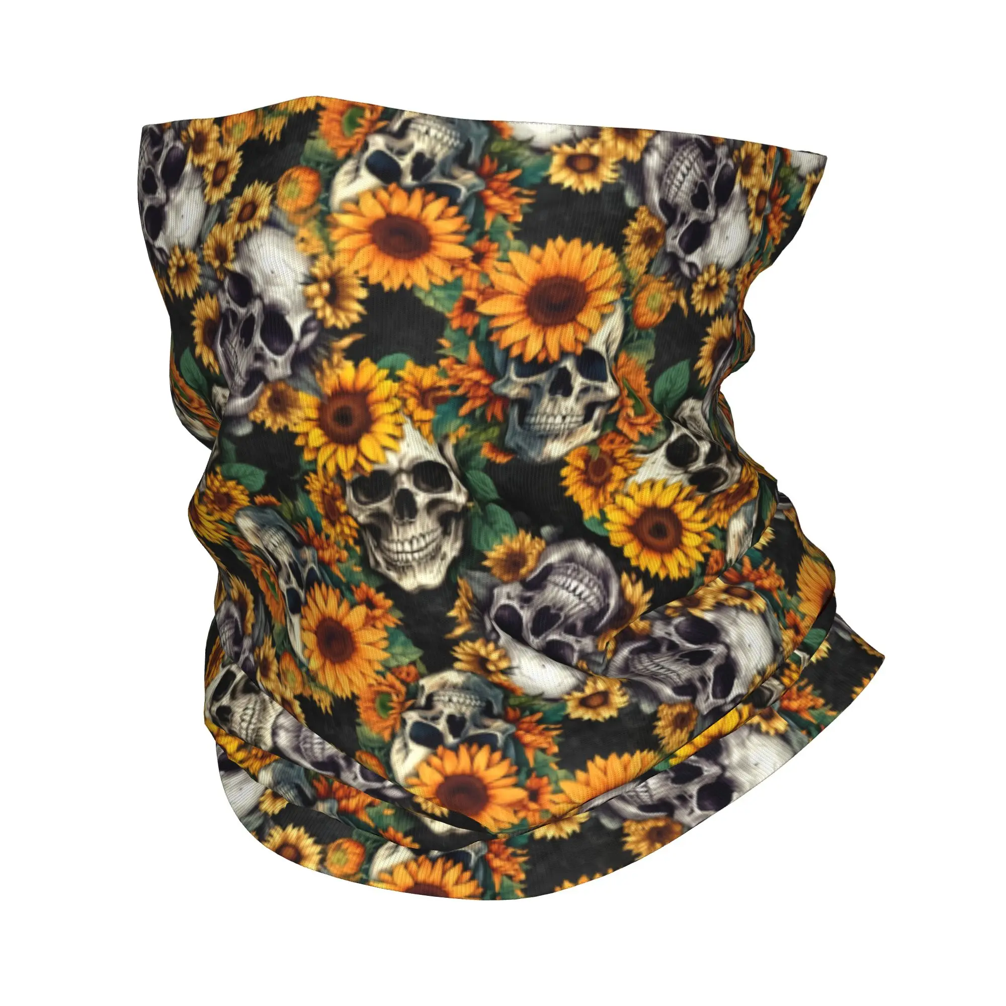 New Goth Sunflower SKull Banda - Neck Warmer Tube ulasan dan harga