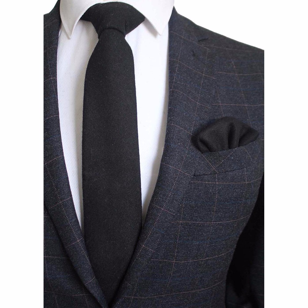 Ricnais 8cm Wool Necktie Solid - Handkerchief Cotton Men ulasan dan harga
