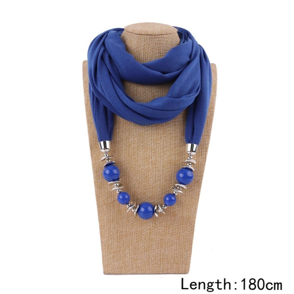 Chiffon Scarf Necklace Beaded  - Infinity Scarf Knit ulasan dan harga